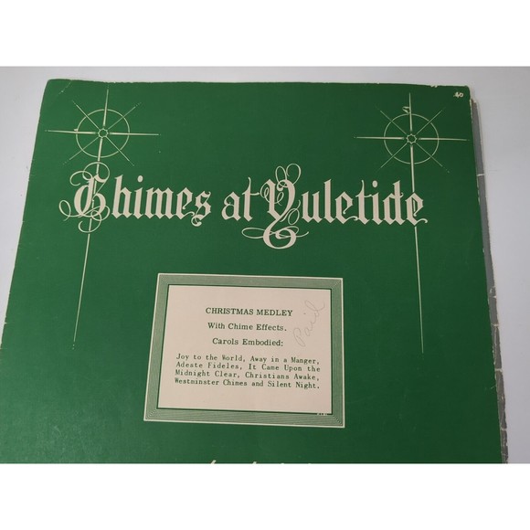 1950 CHIMES AT YULETIDE CHRISTMAS vintage sheet music piano solo CARL T. ANSTINE - Picture 2 of 10